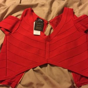 Bebe blouse crop top lace